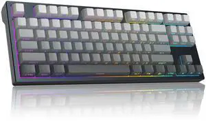 MageGee Captain87 Rapid Trigger Magnetic Switch Keyboard, 75% Wired Hall Effect Mechanical Gaming Keyboards w/Adjustable Actuation, CNC Aluminum Frame, Gasket Hot Swappable RGB Creamy Keyboard (Dawn)