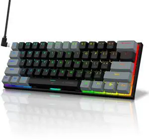 E-YOOSO Premium Aluminum 60% Mini Wired Mechanical Keyboard,Compact Small Gaming Keyboard with 22 RGB Backlit,Blue Switch,Hot Swappable Socket,PBT wear-Resistant keycaps,for Typing/Gamer/Win/Mac
