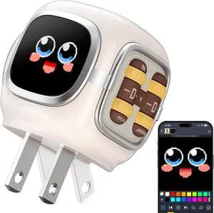 Divoom Dipow 35W USB C Charger Block, Pixel Art 64 X 64 LED Fast GaN Charger with APP Control, Foldable Compact Power Adapter for iPhone 17/16, Galaxy S25/S24, Pixel 9/8, MacBook Air, iPad Pro (White)