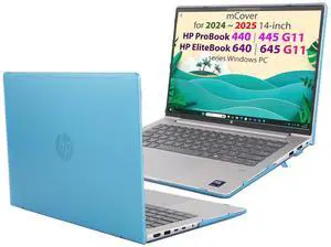 mCover Case ONLY Compatible for 2024  2025 14-inch HP ProBook 440/445 G11 and EliteBook 640 | 645 G11 Series Windows Notebook PC (NOT Fitting Other HP Models)- Aqua