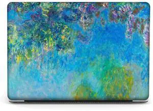 Compatible with MacBook Pro 13 inch Art Case Skin, 2022, 2021, 2020-2018 Release A1708 Plastic Watercolor Hard Shell with Keyboard Cover & Screen Protector (Wisteria by Claude Monet)