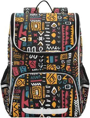 OREZI Schoolbag African Ethinic Geometric Print Laptop Backpack for School Student College Adult Backpack