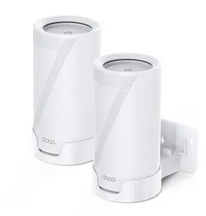 XLTTYWL Deco WiFi 7 Wall Mount Kit, Deco BE65-5G/BE75/BE85/BE95/BE17000/BE22000/BE33000 Router Mount Bracket &Cable Management for TP Decos 7 Tri-Band WiFi 7 Mesh System (White, 2 Pack)
