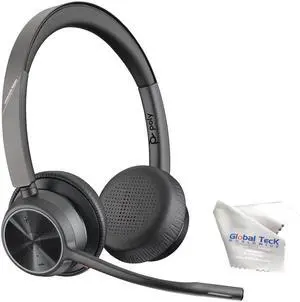 Poly Voyager 4320 UC Plantronics Wireless Office Computer Headphones Bundle with USB Receiver Adapter for Phone Calls and Video Meetings,PC, Mac