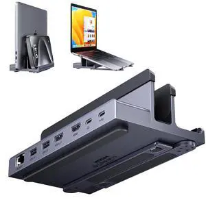 Laptop Docking Station Stand Dual 4K: QUUGE USB C Docking Station Dual Monitor for Laptop, 2 HDMI (Windows Single 4K@120Hz), 2 USB3.0 Ports, 100W PD, RJ45 Ethernet, Universal Laptop Stand USB C Dock