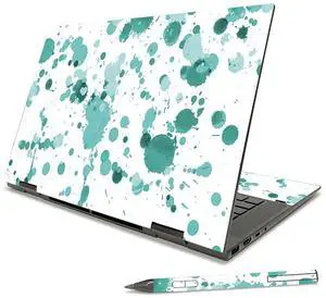 MightySkins Skin Compatible With HP Envy x360 15" (2021) - Teal Splatter | Protective, Durable, and Unique Vinyl Decal wrap cover | Easy To Apply, Remove, and Change Styles | Made in the USA