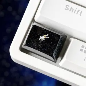 Space Astronaut Artisan Keycap R1 SA Profile Custom Astronauts Keycaps 1.25U Ctrl Key caps Handmade Gaming Resin Key Cap Cherry MX Switch Compatible Mechanical Keyboard Space Lover Gift