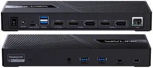 WAVLINK USB C Triple Monitor Docking Station 13-in-1 Displaylink Dock with 100W Charging for Mac, Windows, Chrome, 3 HDMI+2DP, Gigabit Ethernet, USB-C, 4 USB-A 10Gbps, Audio, Driver Required