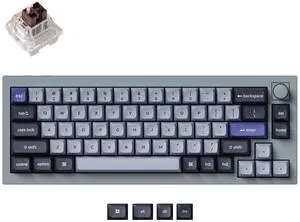 Keychron Q2 Pro QMK/VIA Wireless Custom Mechanical Keyboard, Full Metal Programmable Knob Hot-Swappable K Pro Brown Switches, KSA Double-Shot PBT Keycaps RGB Backlight for Mac Windows Linux - Gray
