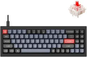 Keychron Q7 Wired Custom Mechanical Keyboard, 70% Layout QMK/VIA Programmable Macro with Hot-swappable Gateron G Pro Red Switch Double Gasket Compatible with Mac Windows Linux (Black - New)