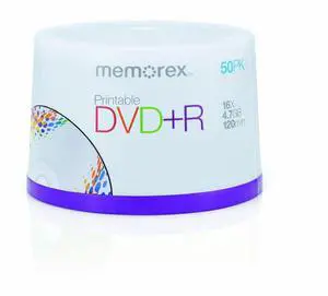 Memorex 4.7Gb/16x Printable DVD+R 50-Pack Spindle