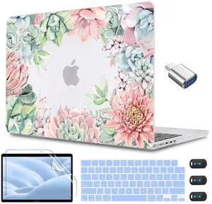 CISSOOK Succulent Hard Shell Case Cover for MacBook Pro 14 Inch 2021-2023 Release Model A2779 A2442 M1 M2 with Touch ID