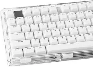 GEKUCAP White Clear keycaps 135 Keys, Crystal Jelly Keycaps MDA Profile, Cute Shine Through Custom Keycap Set for 61/68/84/87/98/100 Cherry Gateron MX Mechanical Keyboard