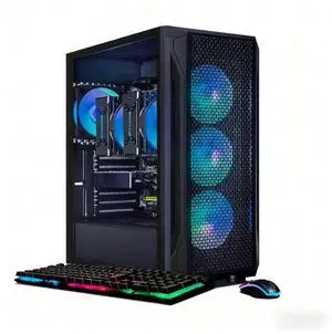 STGAubron Dual CPU Gaming PC, Dual Intel i7 Xeon E5 up to 3.7GHz, Radeon RX 580 8G, 16GB DDR4, 1TB SSD, 600M WiFi, BT 5.0, RGB Fan x4, Windows 11 Home
