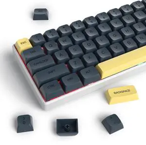 Guffercty kred Black XDA Profile PBT Keycaps, 142-Keys Gentleman Custom keycaps for 60% 65% 75% 100% Fullsize US&ISO Layout Mechanical Gaming Keyboard (Gentleman)