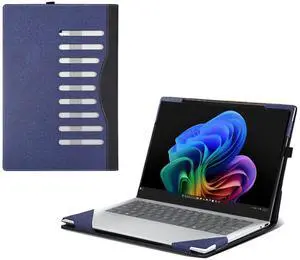 Laptop Case for HP Omnibook Ultra Flip 14 Next Gen AI Laptop (14-fh0009na fh0008na fh0007na fh0006na fh0005na fh0004na fh003na fh0000na) 14" PU Leather Protective Bag Detachable Shell (Blue)