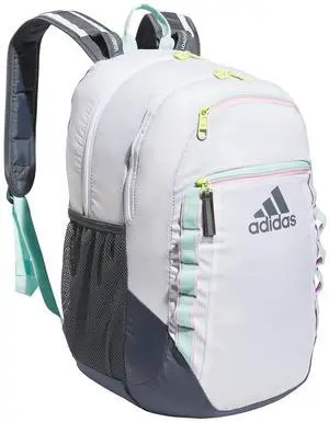 adidas Excel 6 Backpack Discontinued, White/Semi Flash Aqua Blue/Orchid Fusion Purple, One Size