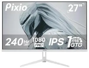 Pixio PX279 Wave White 27 inch 240Hz Refresh Rate FHD 1080p Resolution Fast IPS Panel 1ms GTG Resonse Time Gaming Monitor with Adaptive Sync