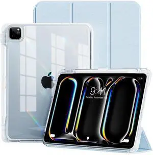 GKABXY Case for iPad Pro 13-inch (M4 2024) with Pencil Holder | 2-in-1 Removable Clear Back Cover | Supports Apple Pencil Pro & USB-C Charging | Auto Wake/Sleep Function (Sky Blue)