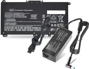 Battery HW03XL and Charger 65W for HP Pavilion 15-EH 15-EH0000 15-eh3047nr 15-eh0050wm 15-eh1070wm eh1052wm eh0015cl eh3085cl eh0050wm eh3002la eh0090wm 240-G9 245-G9 250-G9 255-G8 255-G9 470-G8