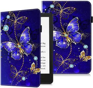 VODEFOX Case for 6.8 Kindle Paperwhite 11th Generation 2021,Kindle Paperwhite Signature Edition Case,PU Leather Book Cover with Auto Wake/Sleep - Diamond Butterfly