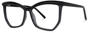 Zeelool Stylish Oversized Geometric Blue Light Blocking Glasses for Women Men Tonka ZJGT945534-01 Black