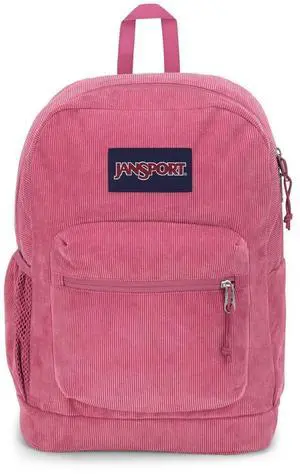 JanSport Cross Town Plus Remix Backpack - Padded Back Panel, Laptop Sleeve, and Front Pocket Organizer - Mauve Haze Corduroy