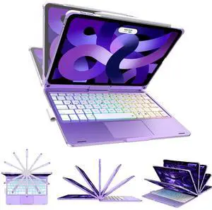 D DINGRICH Touch iPad Pro 11 Case with Keyboard 4th/3rd/2nd/1st Generation, Magic 360°Rotatable & Swivel Bluetooth Keyboard with Trackpad, 7 Backlight Color with Pencil Holder for iPad Air 5th/4th Gen