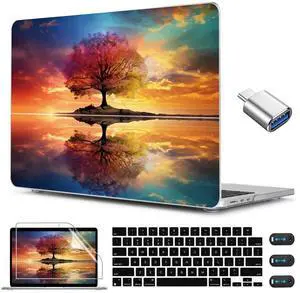 CISSOOK Compatible with MacBook Air 13.6 inch Case 2025 2024 2023 2022 Release Model A3240 A3113 A2681, Protective Plastic Hard Shell Case Cover for MacBook Air 13 inch M2 M3 M4, Tree Landscape