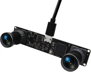 Hotpet Synchronized Dual Lens Stereo USB Camera 960P 60FPS Webcam with 100 Degree No Distortion Lens 3D VR Webcamera with CMOS OV9715 Sensor Mini Industrial Amera Module for PC Raspberry PI Laptop