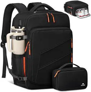 MATEIN Personal Item Backpack 18x14x8 with Shoe Compartment Detachable, Airline Approved Carry On Backpack for Travel with Electronics Case, Lightweight Luggage Bag for Spirit Airlines Fits 17" Laptop MATEIN Personal Item Backpack 18x14x8 with Shoe Compartment Detachable, Airline Approved Carry On Backpack for Travel with Electronics Case, Lightweight Luggage Bag for Spirit Airlines Fits 17" Laptop