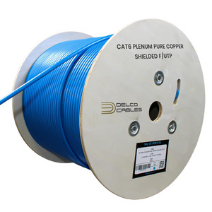 thumbnail image 2 of 1000ft Cat6 Plenum CMP Shielded Ethernet Cable – Blue, F/UTP, 23AWG Solid Bare Copper, 550MHz 2 of 6