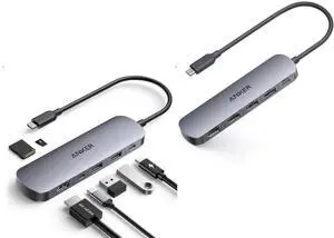 Anker USB C Hub, 5-in-1 USB Hub for Laptops&Anker USB C Hub, 7-in-1 Multi-Port USB Adapter for Laptops