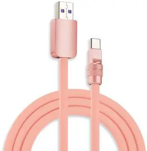 chubbycable Chubby 2.0 Fast Charging Cable Durable Soft Silicone USB C Cable 120W Extra Thick Charger Cord Compatible with iPhone 17-15 Series iPad, Pink+Pink, USB-A to Type-C, 9.8 FT