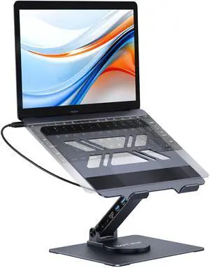 BoYata USB-C Laptop Docking Stand, 9 in 1 Aluminum USB C Dock Tablet Stand with 4K HDMI, 3 USB 3.0, PD 100W, Portable Docking Station for MacBook Pro/Air/Dell/HP/Surface/Lenovo, Plug and Play