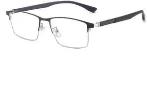 Cyxus Carbon Fiber 99% Blue Light Glasses Men Women, 23g Semi-rim Square Frame for Computer Gaming 8146