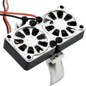 Powerhobby 1/10 Car/Truck Aluminum Heatsink 30mm Twin Turbo Cooling Fans with Motor Mount (Silver)