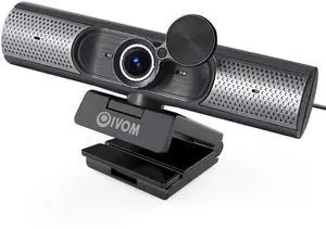 Oivom Webcam with Microphone and Speaker, 1080P Web Camera for Desktop Computer Laptop, USB Camera with Physical Privacy Cover,Plug and Play, Streaming Webcam, Wide Angle PC Cam 3 in 1