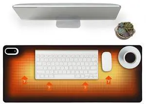 Heated Desk Pad, Heated Mouse Pad- 31.5 x 13 inch, Heated Desk Mat, Desk Warmer with 5 Heat Levels & Auto Shut-Off - Ideal for Office and Home