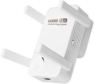 2025 AX3000 WiFi 6 Range Extender  Dual Band (2.4GHz & 5.8GHz), High-Speed WiFi Booster with Gigabit Ethernet Port, Access Point Mode, No App Needed, Long-Range Coverage, Fast and Simple Installation