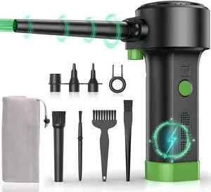Sukadar Electric Air Duster for Cleaning Computer - Portable 91000 RPM Cordless Air Blower with Rechargeable Battery