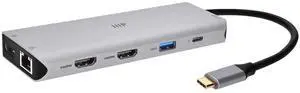 Monoprice 13-in-1 Dual-HDMI + DisplayPort Multi-Stream Transport (MST) Triple Monitor Docking Station - 4K, 5Gbps USB A, Ethernet, Card Reader, 100W PD, Silver Monoprice 13-in-1 Dual-HDMI + DisplayPort Multi-Stream Transport (MST) Triple Monitor Docking Station - 4K, 5Gbps USB A, Ethernet, Card Reader, 100W PD, Silver