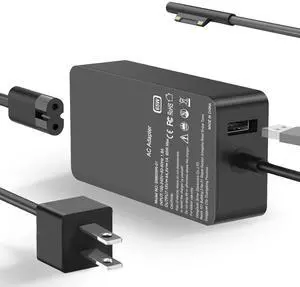 65W Surface Pro Laptop Charger Compatible with Microsoft Surface Pro 10, 9, 8, X, 7+, 7, 6, 5, 4, 3, Magnetic Surface Connector, Support 65W, 44W, 36W, with USB Port 65W Surface Pro Laptop Charger Compatible with Microsoft Surface Pro 10, 9, 8, X, 7+, 7, 6, 5, 4, 3, Magnetic Surface Connector, Support 65W, 44W, 36W, with USB Port