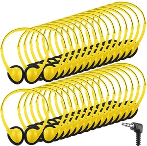 Konohan 30 Pack Headphones Bulk Classroom Headphones, Yellow, Classic Konohan 30 Pack Headphones Bulk Classroom Headphones, Yellow, Classic