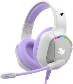 Gaming Headset with Microphone for Pc, Xbox One Series X/s, Ps4, Ps5, Switch, Stereo Wired Noise Cancelling Over-Ear Headphones with Mic, RGB, for Computer, Laptop, Mac, Nintendo (Purple) Gaming Headset with Microphone for Pc, Xbox One Series X/s, Ps4, Ps5, Switch, Stereo Wired Noise Cancelling Over-Ear Headphones with Mic, RGB, for Computer, Laptop, Mac, Nintendo (Purple)