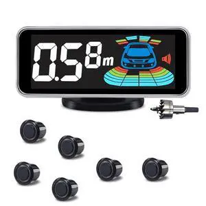 6 Parking Sensors kit Car Auto Vehicle Reverse Backup Radar System Distance Detection LCD Distance Display Sound Warning (6 Parking Sensors kit (Black) 6 Parking Sensors kit Car Auto Vehicle Reverse Backup Radar System Distance Detection LCD Distance Display Sound Warning (6 Parking Sensors kit (Black)