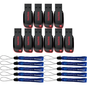 SanDisk Type A Flash Drive 64GB (10 Pack) Blade Thumb Drive SDCZ50-064G-B35 - Bundle with (10) Everything But Stromboli Lanyards SanDisk Type A Flash Drive 64GB (10 Pack) Blade Thumb Drive SDCZ50-064G-B35 - Bundle with (10) Everything But Stromboli Lanyards