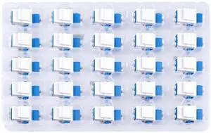 Duogalia 25 Pack LC/UPC Fiber Optic Coupler Keystone Jack Modular for Patch Panels and Wall Plates Fiber Optic Cable Adapter LC Duplex Singlemode Duogalia 25 Pack LC/UPC Fiber Optic Coupler Keystone Jack Modular for Patch Panels and Wall Plates Fiber Optic Cable Adapter LC Duplex Singlemode