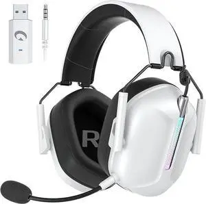 AOC Wireless Headphones for ps5 for Gamers - White AOC Wireless Headphones for ps5 for Gamers - White