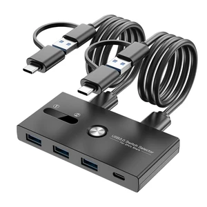 USB C Switch&USB A Switch 2 in 1,USB switcher 2 Computers Sharing USB C & A Devices, 4 Port USB Switcher Sharing Keyboard and Mouse/Printer/Scanner USB 3.0 KVM Switch(Not Support Charging/Monito USB C Switch&USB A Switch 2 in 1,USB switcher 2 Computers Sharing USB C & A Devices, 4 Port USB Switcher Sharing Keyboard and Mouse/Printer/Scanner USB 3.0 KVM Switch(Not Support Charging/Monito